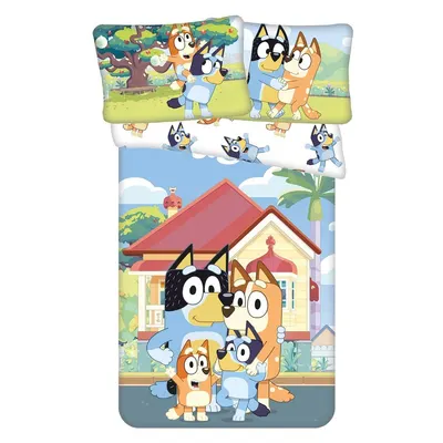 Lenjerie de pat pentru copii din bumbac pentru pătuț 100x135 cm Bluey – Jerry Fabrics