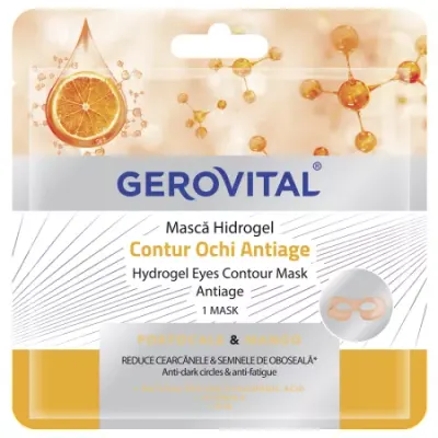 Masca contur ochi antiage Hidrogel, Gerovital, Farmec | 1 bucata