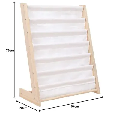 Organizator pentru cartireviste copii Ginger Home Natur cu 6 rafturi,dimensiune 64x30x79 cm
