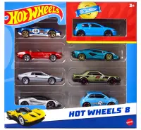 Set 8 masini metalice, Hot Wheels, 1:64, HPV78