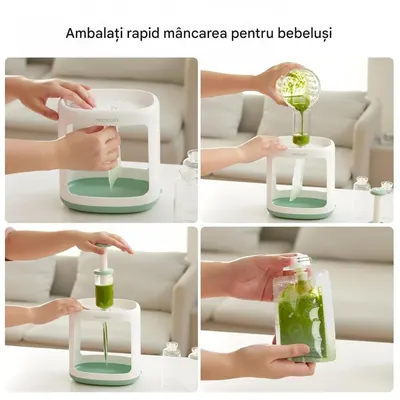 Aparat pentru hrana bebelusilor, fara BPA cu pungi reutilizabile Momcozy