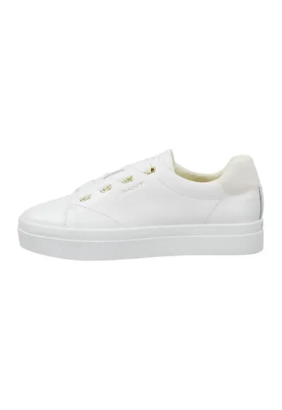Pantofi sport cu talpa flatform Avona - Auriu/Alb optic