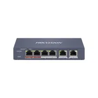Switch smart cu 6 porturi Hikvision DS-3E1106HP-EI, 1.2 Gbps, 0.90 Mpps, PoE, cu management