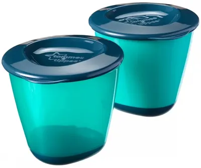 Set recipiente mari pentru alimente Tommee Tippee - 4 luni+, 2 х 120 ml, albastru
