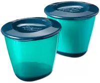 Set recipiente mari pentru alimente Tommee Tippee - 4 luni+, 2 х 120 ml, albastru