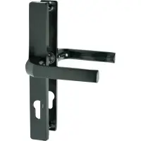 Maner din aluminiu pentru usa interior/exterior, spatiere 90 mm, lungime 128 mm, negru