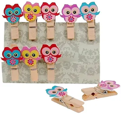 Set de clipsuri decorative Fandy - Bufnițe, 10 buc