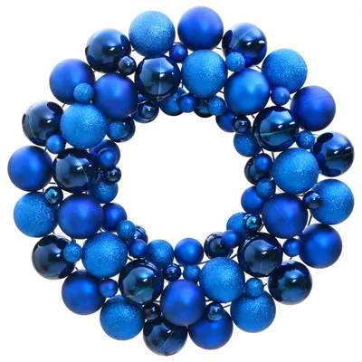 vidaXL Coroană de Crăciun, albastru, 45 cm, polistiren