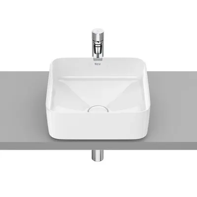 Lavoar patrat Roca Inspira A327532000, 370 x 370 mm, montare pe blat, Alb