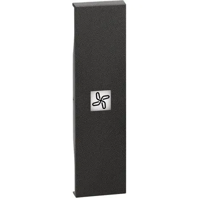 Tasta iluminabila cu simbol ventilator 1 modul Bticino Living Now KG01RN, negru
