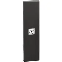 Tasta iluminabila cu simbol ventilator 1 modul Bticino Living Now KG01RN, negru