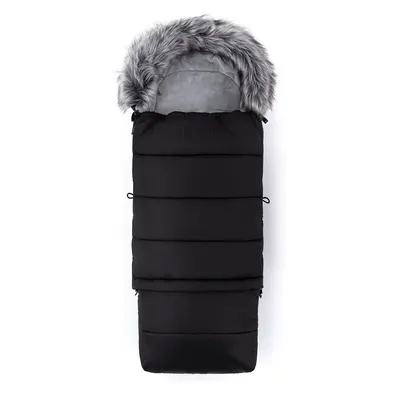 Sac de iarna, Feedo, Multifunctional, 3 in 1, Pentru carucior, landou sau scaun auto, Fermoar care permite scurtarea dimensiunii, Cu snur, 110 cm, 0-3 ani, Black
