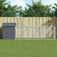Gossi cusca caine cu acoperis antracit 117x405x123 cm otel galvanizat