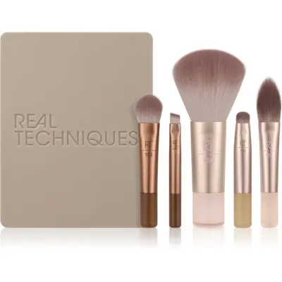 Real Techniques New Nudes On The Glow Mini Brush Kit set perii machiaj pentru călătorii 6 buc