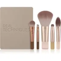 Real Techniques New Nudes On The Glow Mini Brush Kit set perii machiaj pentru călătorii 6 buc
