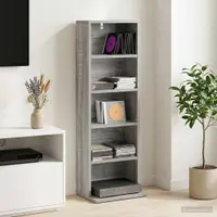 vidaXL Dulap pentru CD-uri Sonoma gri 33 x 23,5 x 97,5 cm