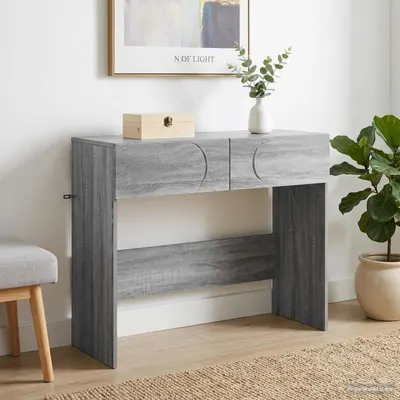 vidaXL Masă de consolă Sonoma gri 96,5 x 38 x 75 cm Lemn prelucrat