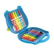 Gentuta coloriaj Keyroad Color-Kit KR971745, 6 carioci jumbo, 8 creioane cerate jumbo, 1 poster