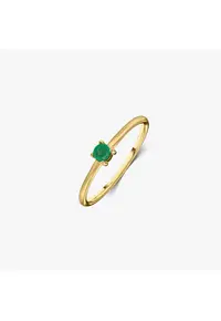 Inel din argint Birthstone Golden May - Onix Verde