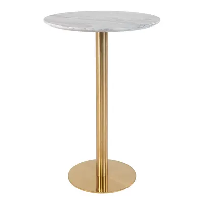 Masă de bar rotundă cu blat cu aspect de marmură ø 70 cm Bolzano – House Nordic