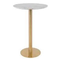 Masă de bar rotundă cu blat cu aspect de marmură ø 70 cm Bolzano – House Nordic