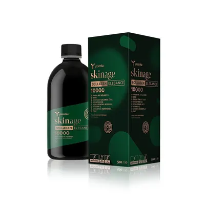 Colagen hidrolizat lichid, marin 10000 MG, gust plăcut de cirese negre, cu acid hialuronic și vitamina C, 500 ml, Skinage