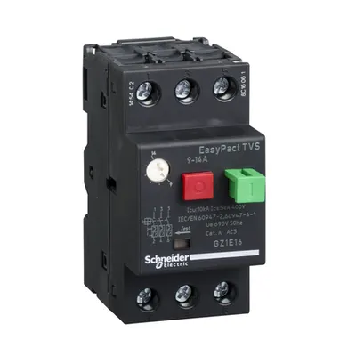 motor circuit breaker GZ1 - 3 poles 3d - 9..14A - thermomagnetic trip unit