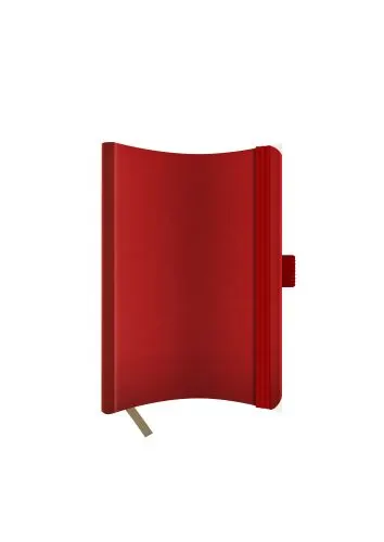 Agenda nedatata A5 Castelli, coperta flexibila Nebraska rosu, elastic rosu, dictando ivory