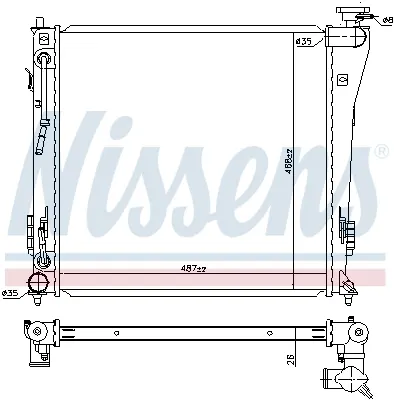 Radiator racire motor potrivit HYUNDAI I40 I, I40 I CW 1.7D