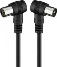 Cablu prelungitor antena coaxial 70dB unghi 90 grade T-M 2.5m Negru, G11526