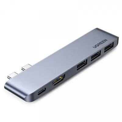 Hub USB-C UGREEN pentru Apple MacBook Pro / Air Series, 3 x USB-A 3.0 - 1 x USB-C - 1 x HDMI, Gri
