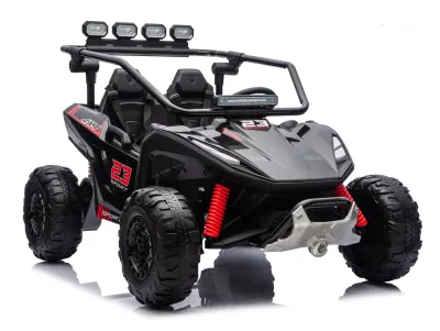 UTV electric pentru 2 copii Kinderauto Vector V2 Dune-Buggy, 220W, 12V, roti moi, scaun tapitat, echipat premium, negru