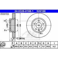Disc frana ATE 24.0326-0166.1