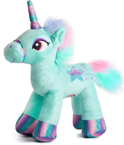 Jucărie de pluș Amex Toys – Unicorn cu corn luminos, 28 cm, verde