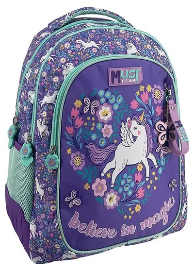 Ghiozdan școlar Must Purple Unicorn - 3 compartimente