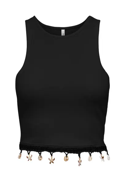 Top dama 15325019 - Bumbac organic - Negru - Negru