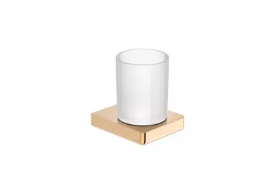 Pahar baie Roca Tempo A817021RG0, montare pe perete, metal/sticla, lucios, Rose gold
