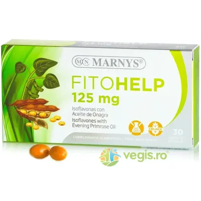 Fitohelp - Izoflavone din Soia 125mg, Ulei de Luminita Noptii si Vitamina E pentru Gestionarea Optima a Simptomelor Menopauzei 30cps moi