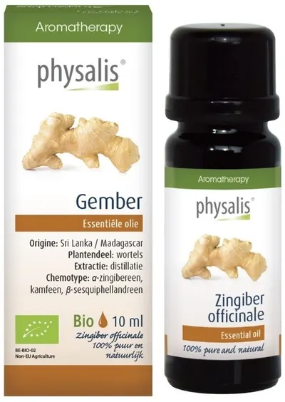 Ulei esențial organic, ghimbir, 10 ml, Physalis