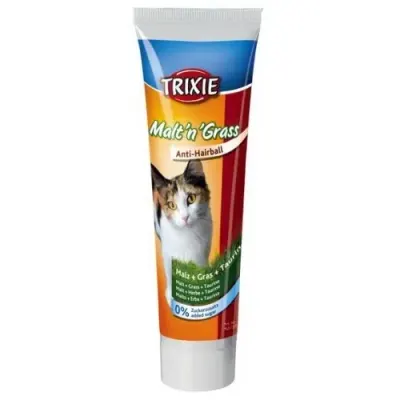 Trixie Pasta de Malt cu Iarba si Taurina, Anti-Hairball, 100 g