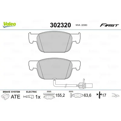 Set placute frana, frana disc VALEO 302320