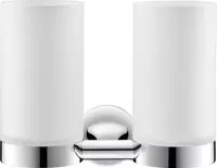 Pahar baie Duravit Starck T 0099481000, montare pe perete, dublu, sticla/metal, Crom lucios