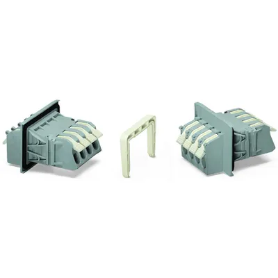 Feedthrough terminal block; lever; Plate thickness: 3 mm; 16 mm²; Pin spacing 11.5 mm; 4-pole; CAGE CLAMP®; 16,00 mm²; gray