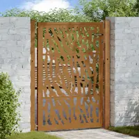 vidaXL Poartă de grădină 100x150 cm, oțel rezistent la intemperii, model cu urme