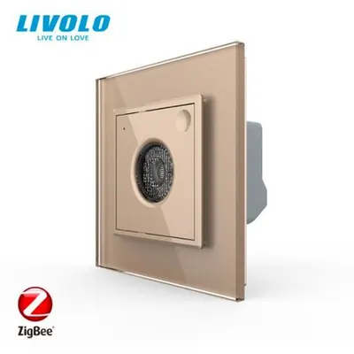 Senzor de sunet si lumina, Zigbee, control din aplicatie, cu rama de sticla Auriu