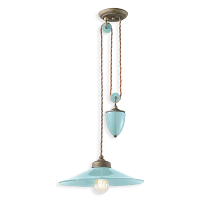 Lampa Suspendata Sospensione D.35 / Rise and Fall Pendant D.35 Retro Colors Finish Azz - Azzurro C1632