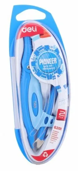 Busolă Deli Pioneer - EG20102, cu creion, albastru