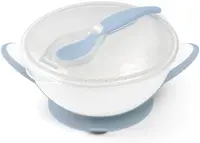 Castron cu capac și lingură Babyono - Albastru, 300 ml