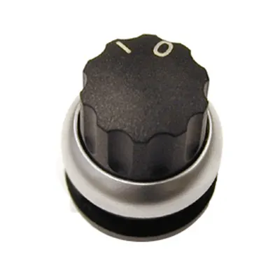 Buton selector 0-1 cu revenire negru