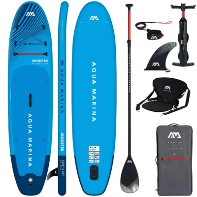 Aqua Marina Monster 12'0" albastru gonflabil SUP bord + Kayak scaun